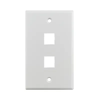 Simply 45 - S45-3202W-25 - 2 Port White Keystone Wall Plate, Standard, Single Gang, UL - 1EA/Bag, 25/Pack