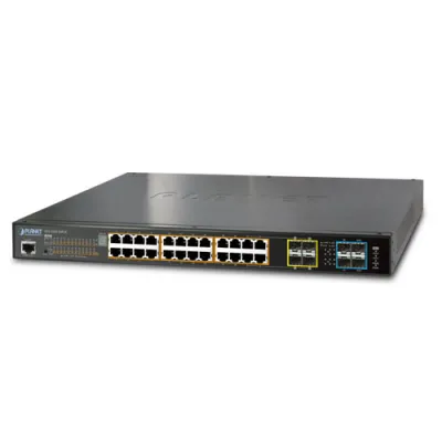 Planet - SGS-5220-24P2X - L2+ 24-Port 10/100/1000T 802.3at PoE + 2-Port 10G SFP+ Managed Stackable Switch / 440W