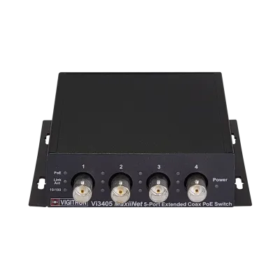 Vigitron - Vi3405 - 5-Port MaxiiNet™ Extended Coax PoE Switch, Standard Uplink