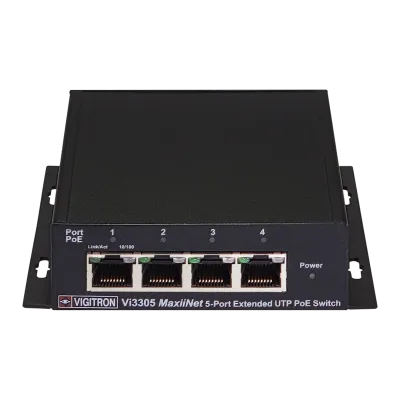 Vigitron - Vi3305 - 5-Port MaxiiNet™ Extended UTP PoE Switch, Standard Uplink
