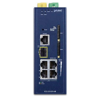 Planet - ICG-2515F-NR - Industrial 5G NR Cellular Gateway with 1-Port 1000X SFP