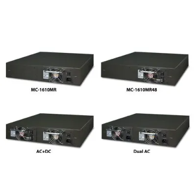Planet - MC-1610MR - 19" 2U 16-Slot Managed Media Converter Chassis with Optional Redundant Power Supply