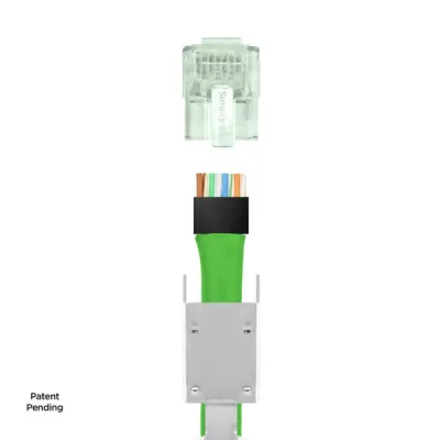 Simply 45 - S45-1150 - Standard Shielded (External Ground) Cat6 STP RJ45 Modular Plugs with Bar45 Green Tint, Hi/Lo Stagger - 50pcs/Jar