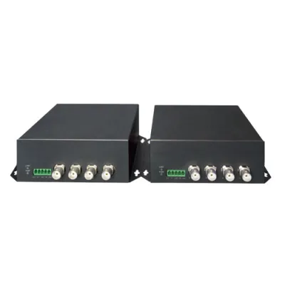 Planet - VF-402-KIT - 4-Channel 4-in-1 Video over Fiber(FC) converter up to 20KM, a pair include Tx & Rx in package (TVI/CVI/AHD/CVBS)