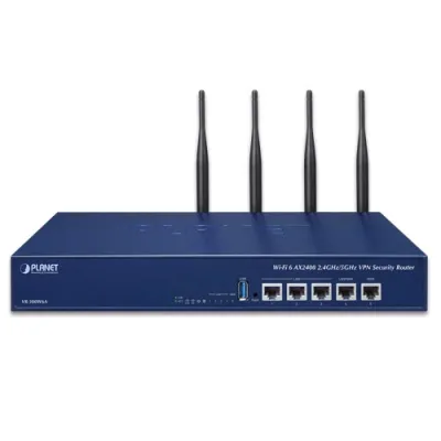 Planet - VR-300W6A - Wi-Fi 6 AX2400 2.4GHz/5GHz VPN Security Router 2400Mbps 802.11ax 5-Port 10/100/1000T