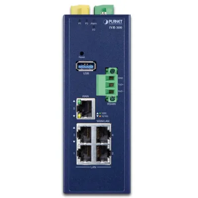 Planet - IVR-300 - Industrial 5-Port 10/100/1000T VPN Security Gateway 2 DI/DO, 1 RS485, Dual DC 9~54V