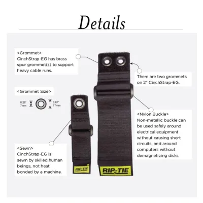 Rip-Tie - NW-07 - One Inch Wide CinchStrap with End Grommet with Webbing 1" x 7