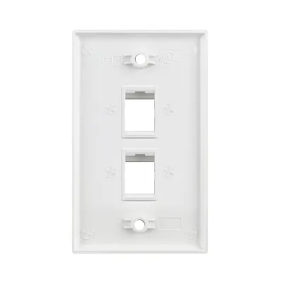 Simply 45 - S45-3202W-25 - 2 Port White Keystone Wall Plate, Standard, Single Gang, UL - 1EA/Bag, 25/Pack