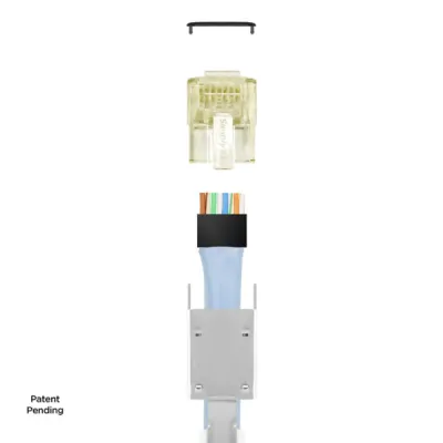 Simply 45 - S45-1755P - PROSeries Pass Through Shielded Yellow Tint, Hi/Lo Stagger - Cat7a/7/6a/6 STP, Cap45 & Bar45 - 50pc Jar