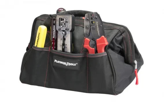 Platinum Tools - 4006 - Big Mouth Canvas Tool Bag, 12.75" x 8.75" x 8".