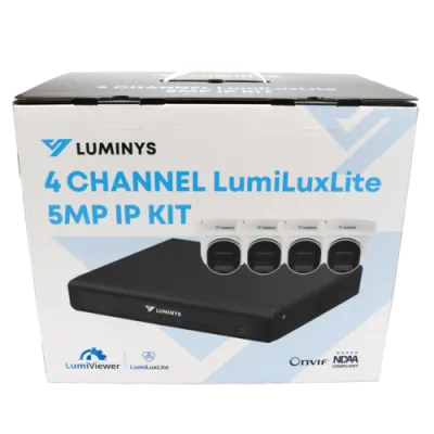 Luminys - K54-4L1A2 - 4 Channel 5MP LumiLuxLite IP Bundle