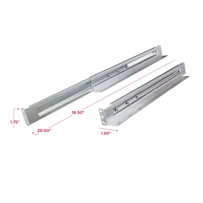 CYBERPOWER - 4POSTRAIL - Universal Rack Mount Rail Kit with Adjustable Length 18.5" - 29". Up to 230 LBS supported for 1U, 2U, and 3U applications.