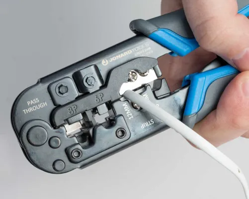 Jonard - UC-4569 - 6-In-1 RJ45, RJ11/12 Modular Pass Through Crimping Tool For Cat3, Cat5/5e, And Cat6 Cables