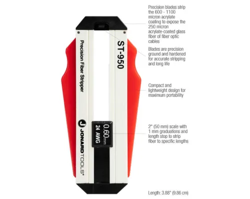 Jonard - ST-950 - Precision Fiber Optic Stripper (0.6 - 1.1 mm)