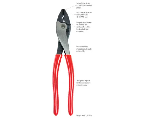 Jonard - TCC-1022 - Terminal Crimper & Cutter, 9"