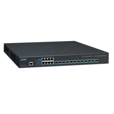Planet - XGS-6350-12X8TR - Layer 3 12-Port 10G SFP+ + 8-Port 10/100/1000T Managed Switch with Dual 100~240V AC Redundant Power