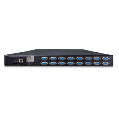 Planet - IKVM-210-16M - 17" 16-Port Combo VGA LCD IP KVM Switch: 1280x1024 video quality, Up to 256 computers, On Screen Display (OSD)
