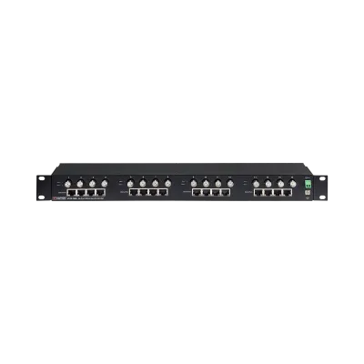 Vigitron - Vi2416A - 16-Port MaxiiCopper™ Ethernet Extender over Coax, af/at 37W PoE, Requires 12VDC @ 3A PS, suggested Vi0014