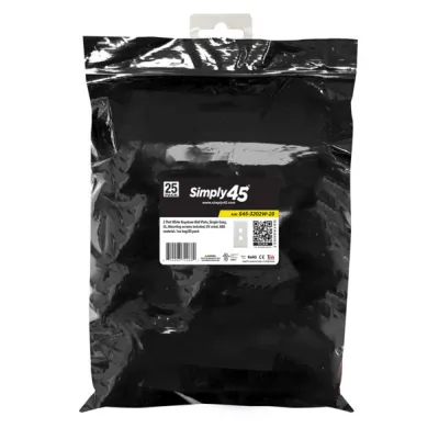Simply 45 - S45-3202W-25 - 2 Port White Keystone Wall Plate, Standard, Single Gang, UL - 1EA/Bag, 25/Pack