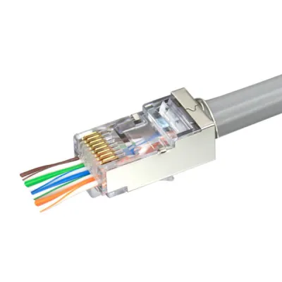Simply 45 - S45-1550 - Pass Through Shielded - Cat5e STP (internal ground) - 50pc Clamshell