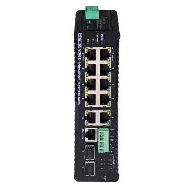 Vigitron - Vi30210 - Hardened Managed 10-Port, L2+, 1G Industrial 90W PoE Ring Switch