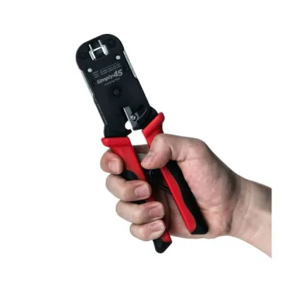 Simply 45 - S45-C100 - Simply45 Pass Through RJ45 Crimper for all S45 brand UTP & STP RJ45 Modular Plugs - 1Ea/Blister