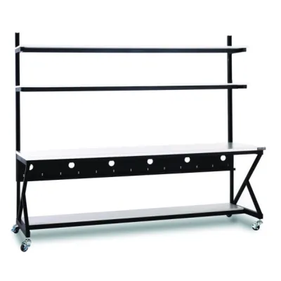 Kendall Howard - 5000-3-100-96 - 96" Performance 100 Series LAN Station - Folkstone/Workbench