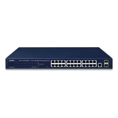 Planet - GS-4210-24T2S - IPv4/IPv6, 24-Port 10/100/1000Base-T + 2-Port 100/1000MBPS SFP L2/L4 SNMP Manageable Gigabit Ethernet Switch