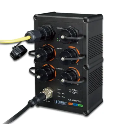 Planet - IGS-604HPT-RJ - Industrial IP67-rated 4-Port 10/100/1000T 802.3at PoE + 2-Port 10/100/1000T Managed Ethernet Switch (-40~75C)