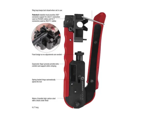 Jonard - CTF-360 - 360° Compression Tool for Short RG6, & RG11 Style F Connectors