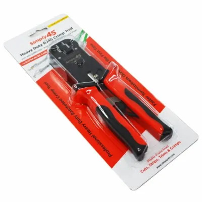 Simply 45 - S45-C100 - Simply45 Pass Through RJ45 Crimper for all S45 brand UTP & STP RJ45 Modular Plugs - 1Ea/Blister