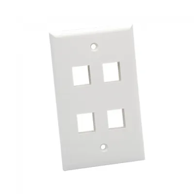 Platinum Tools - 604WH-25 - Wall Plate, Standard, 4 Port, White 25pc/Installer Pack