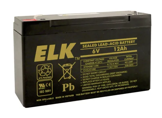 ELK - 6120 - Sealed Lead Acid Battery, 6 V 12Ah
