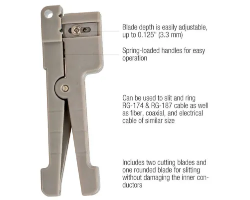 Jonard - CSR-125 - Compact Cable Slit & Ring Tool, (0 - 0.125")