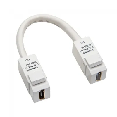 Platinum Tools - 775WH-1C - Keystone Jack, HDMI to HDMI Pigtail, White Clamshell