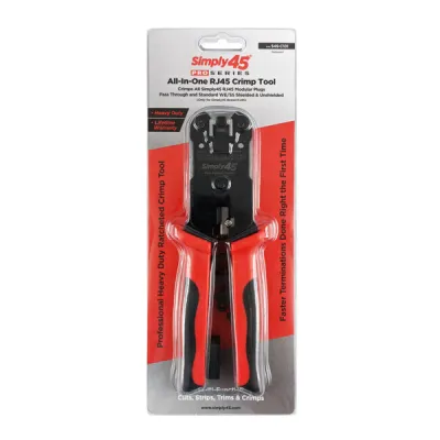 Simply 45 - S45-C101 - PROSeries Heavy Duty RJ45 Crimp Tool for all S45 brand UTP & STP RJ45 Modular Plugs - 1Ea/Blister