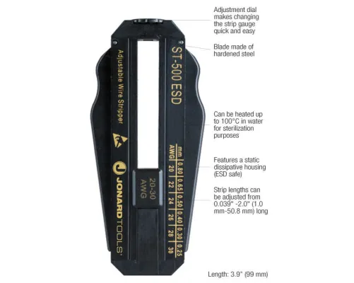 Jonard - ST-500ESD - Wire Stripper 20-30 Awg ESD Safe