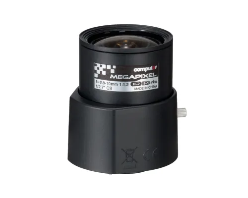 Computar - AG4Z2812KCS-MPIR - 3MP, 1/2.7" 2.8-10mm F1.2 Varifocal Lens, HD Series, P-iris, IR corrected (CS-Mount)