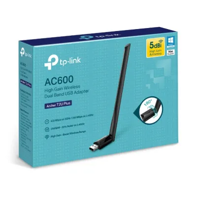TP-Link - ARCHER T2U PLUS - AC600 High Gain Wireless Dual Band USB Adapter