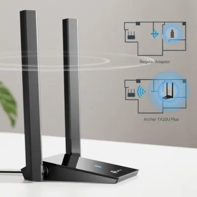 TP-Link - ARCHER TX20U PLUS - AX1800 HIGH GAIN DUAL BAND WRLS WI-FI 6 USB ADAPTER