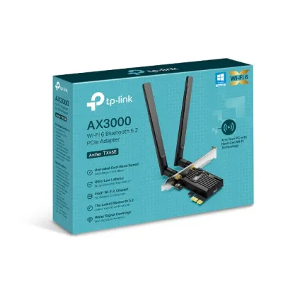 TP-Link - ARCHER TX55E - AX3000 DUAL BAND WI-FI 6 WRLS BLUETOOTH PCI EXPRESS ADAPTER