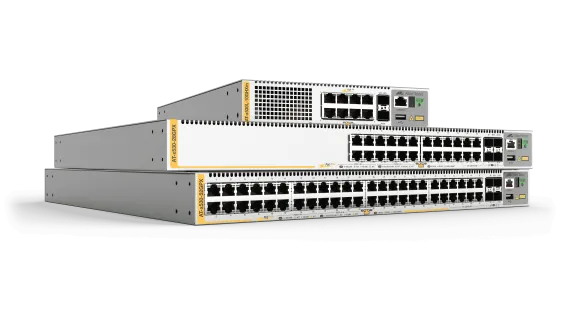 Hanwha - AT-x530L-10GHXm-90 - AT 8 x 1/2.5/5 Gigabit Ethernet PoE++ switch with advanced management features, 2x 10GB (SFP+)uplink,  500W total PoE budget (NDAA and TAA compliant)
