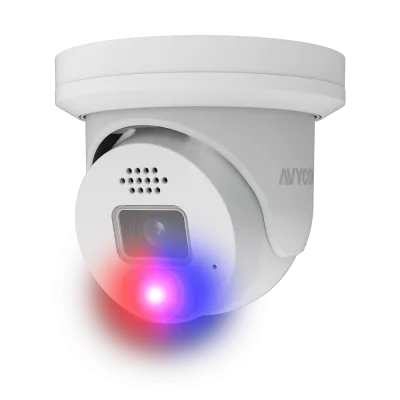 AVYCON - AVC-NDE81F28 - 8MP H.265 Fixed Turret Network Camera Active Deterrence 24/7 Color