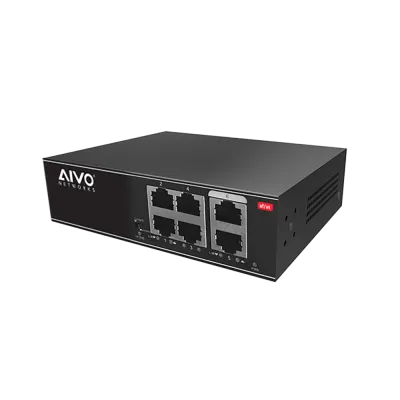 AVYCON - AVN-E04-2P04W65 - 4+2 Port Network Unmanaged 10/100 PoE Switch with Long Distance CCTV mode (up to 820ft), DC52V / 65W