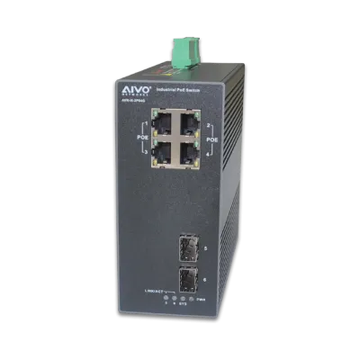 AVYCON - AVN-I6-2P04G - 4 Ports Gigabit Industrial POE Switch with 2 Gigabit SFP Uplink