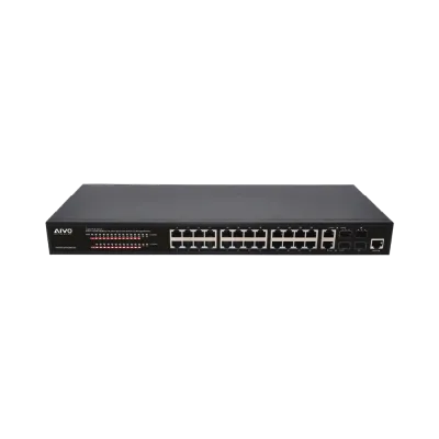AVYCON - AVN-M28-2P2E24W450G - 24 Ports L2+ Full Managed Gigabit POE Switch with 2G SFP Uplink 450W