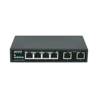AVYCON - AVN-S06-2P1U04W90G - 4 Ports Gigabit POE Switch with 1 Ultra POE Port and 2G Uplink Ports 90W POE Budget