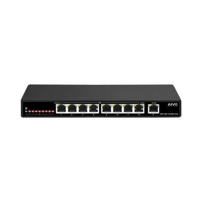 AVYCON - AVN-S09-1P08W135G - 8+1 Port Network Unmanaged Switch with 8 PoE/PoE+ Gigabit Ports with 1 Uplink Port, Total PoE Budget of 120W