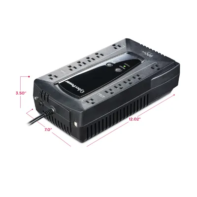 CYBERPOWER - AVRG900U - 900VA/480W, Simulated Sine Wave, NEMA 5-15P, 5 ft cord, 12 (6 surge, 6 surge + battery backup), PowerPanel Personal Edition software, 3 year warranty