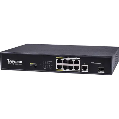 Vivotek - AW-FGT-100C-120 - 8-Port 10/100 Mb/s PoE-Compliant Unmanaged Switch with Gigabit Ethernet & SFP